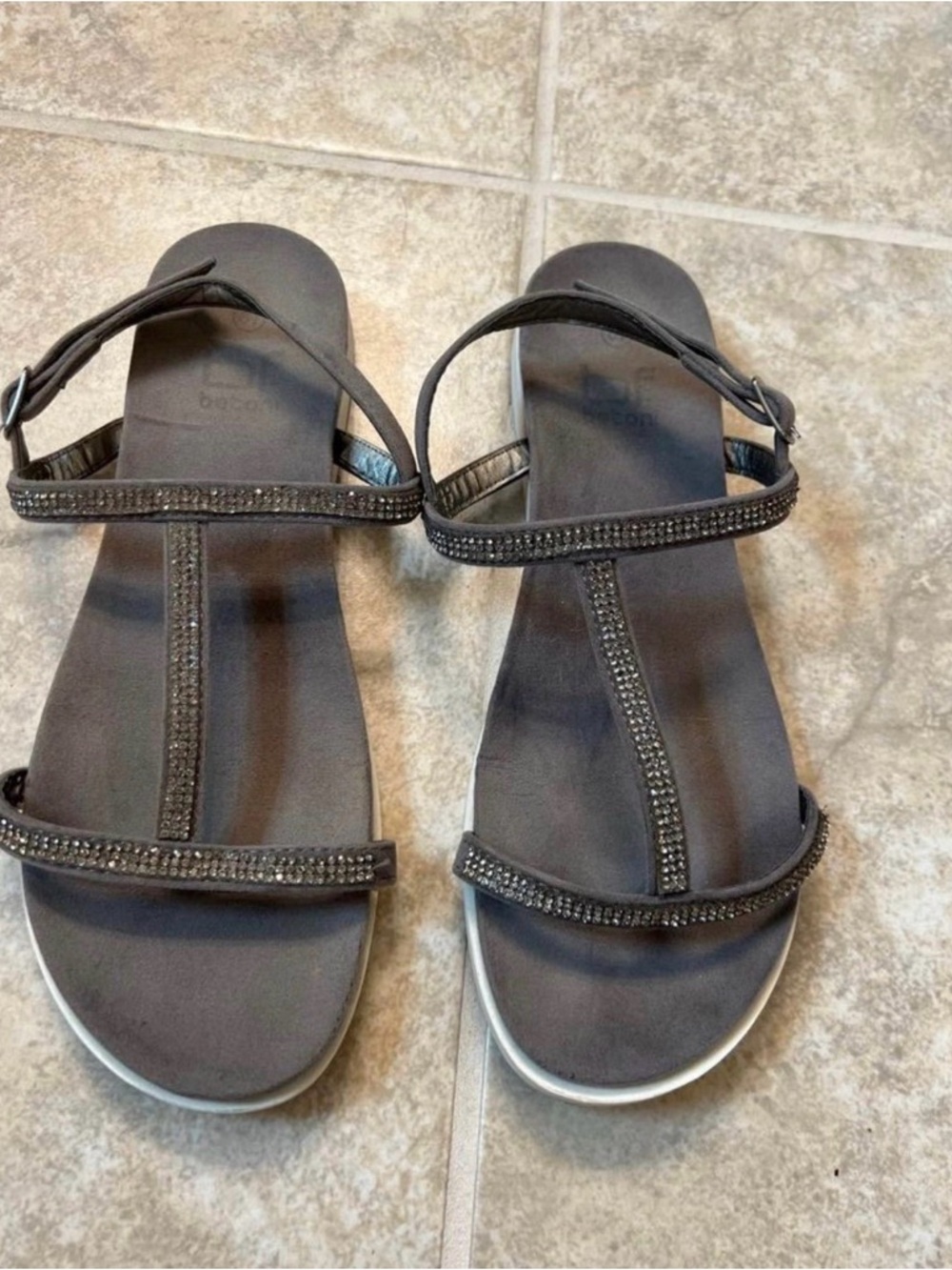 Gray sandals